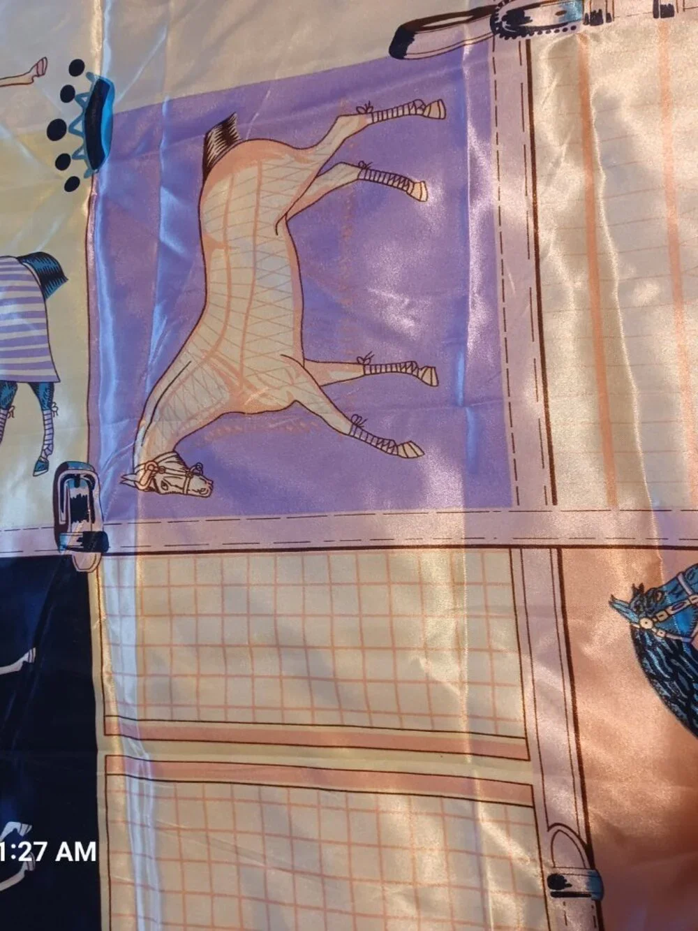 Women's Large Silky Equestrian Horse Print Scarf